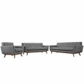East End Imports Engage Sofa Loveseat and Armchair Set of 3- Gray EEI-1349-GRY